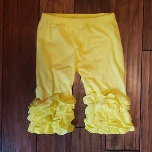 Yellow ruffle shorts